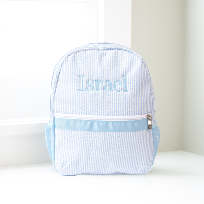 Personalized Seersucker Baby Backpacks