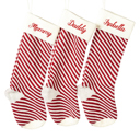 Small Stripes - White + Red Personalized Christmas Stockings, Embroidered Stockings, Personalized Stockings, 2025 Christmas Stockings Personalized, Family Stockings