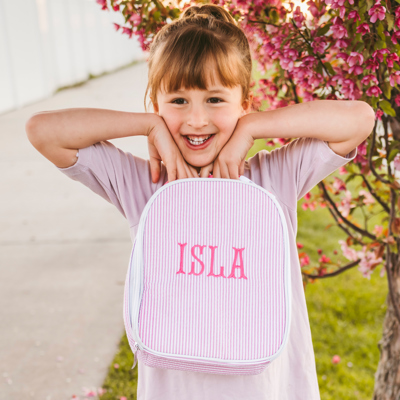 Personalized Lunch Bags for Kids, Insulated Lunch Bag, Seersucker Lunch Bag, Monogrammed Kids Lunch Bag, Lunch Box, Lunch Bag for Women