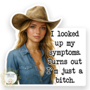 Cowgirl Symptoms Stocking Stuffer Vinyl Decal Fun Custom Decal Waterproof Stickers