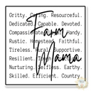 Farm Mama BW Stocking Stuffer Vinyl Decal Fun Custom Decal Waterproof Stickers