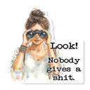 Look Nobody Gives A Sh*t Binoculars Stocking Stuffer Vinyl Decal Fun Custom Decal Waterproof Stickers