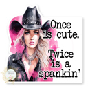 Cowgirl - Once Is Cute Stocking Stuffer Vinyl Decal Fun Custom Decal Waterproof Stickers