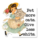 Pet More Cats Vintage Stocking Stuffer Vinyl Decal Fun Custom Decal Waterproof Stickers