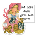 Pet More Dogs Vintage Girl Stocking Stuffer Vinyl Decal Fun Custom Decal Waterproof Stickers