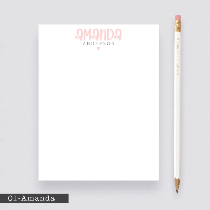 Personalized Heart Notepads