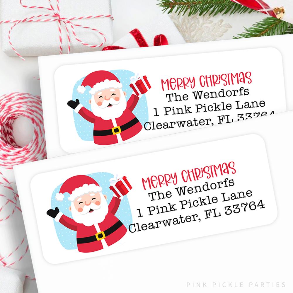 Christmas Address Labels | Personalized Return Address Stickers | Set of 60 | FREE SHIPPING