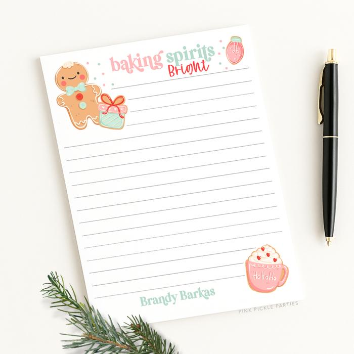 Personalized Christmas Notepad | Fun Bright Holiday List Pad | Custom Christmas Gift | Stocking Stuffer | Teacher Gift | Festive Stationery