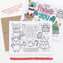  Personalized Kids Coloring Thank You Note Cards | Set of 12 | FREE SHIPPING