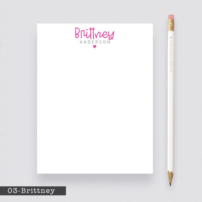 Personalized Heart Notepads