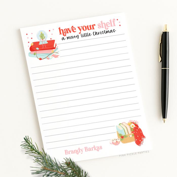 Personalized Christmas Notepad | Fun Bright Holiday List Pad | Custom Christmas Gift | Stocking Stuffer | Teacher Gift | Festive Stationery