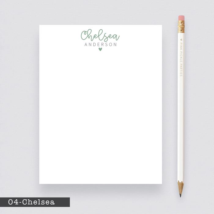 Personalized Heart Notepads