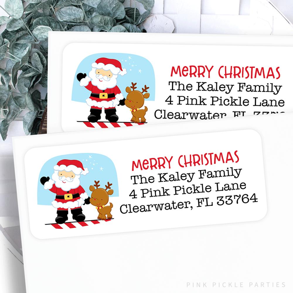 Christmas Address Labels | Personalized Return Address Stickers | Set of 60 | FREE SHIPPING