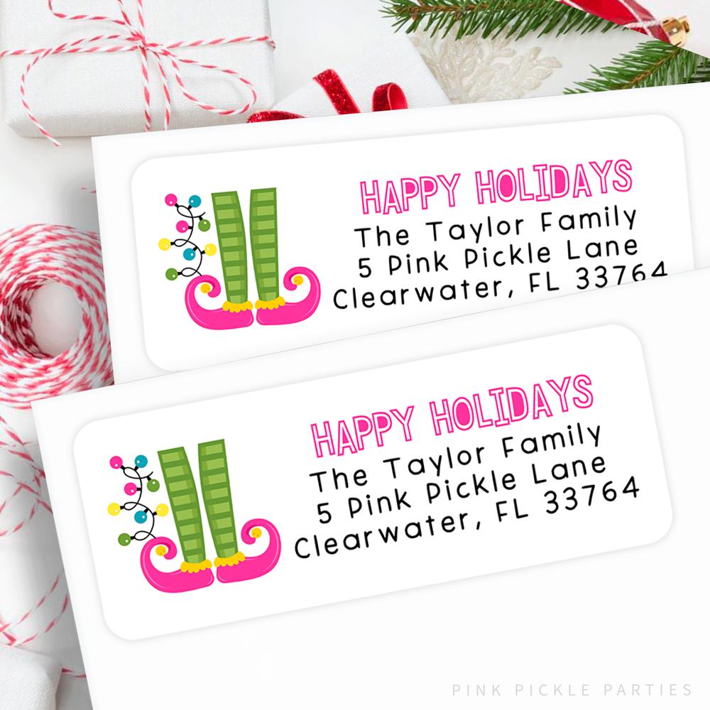 Christmas Address Labels | Personalized Return Address Stickers | Set of 60 | FREE SHIPPING