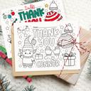  Personalized Kids Coloring Thank You Note Cards | Set of 12