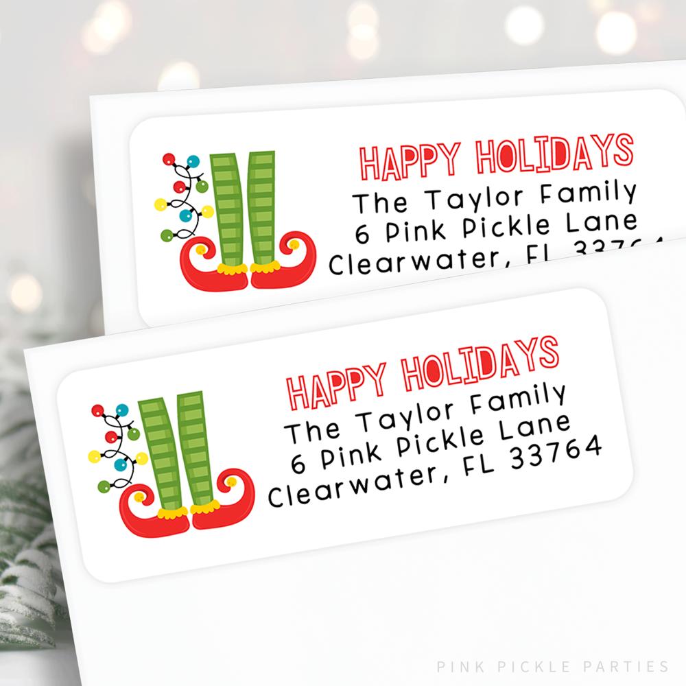 Christmas Address Labels | Personalized Return Address Stickers | Set of 60 | FREE SHIPPING