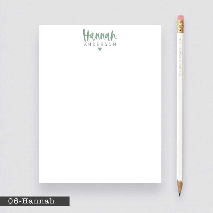 Personalized Heart Notepads