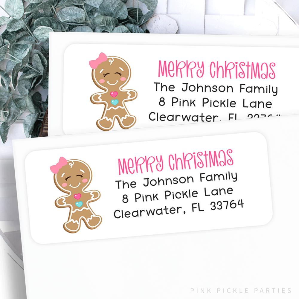 Christmas Address Labels | Personalized Return Address Stickers | Set of 60 | FREE SHIPPING