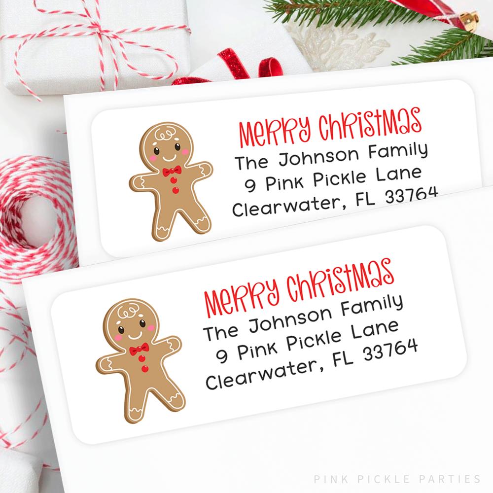 Christmas Address Labels | Personalized Return Address Stickers | Set of 60 | FREE SHIPPING