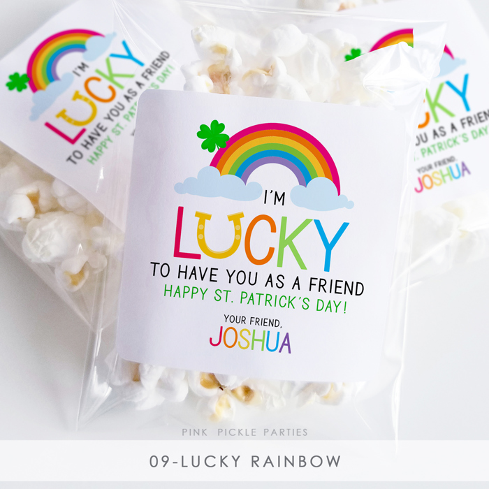 St. Patrick's Day Stickers | Personalized Classroom Party Stickers