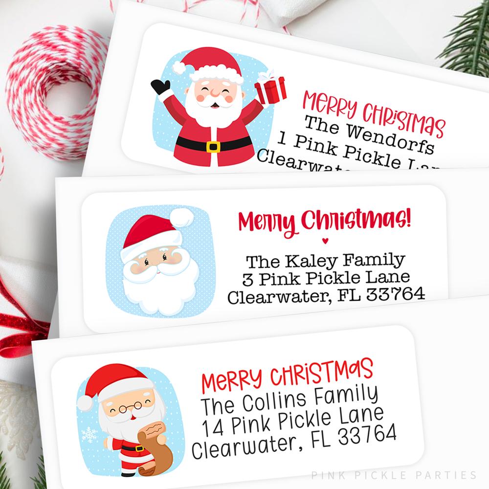 Christmas Address Labels | Personalized Return Address Stickers | Set of 60 | FREE SHIPPING