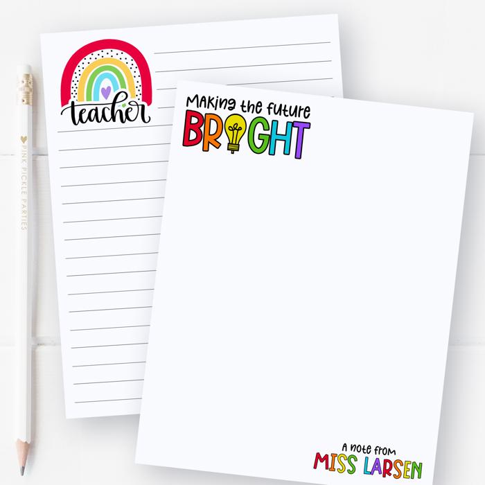 Personalized Teacher Notepad  | Back to School Teacher Appreciation Gift