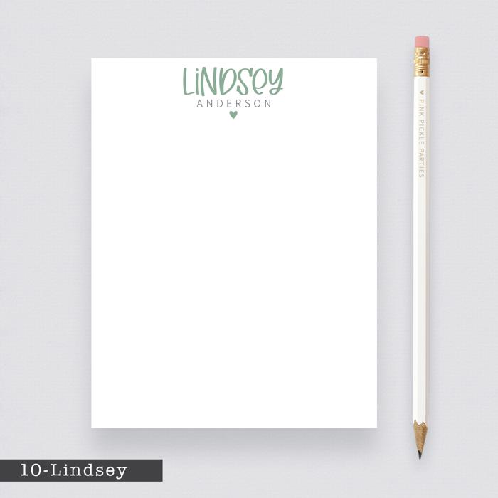 Personalized Heart Notepads