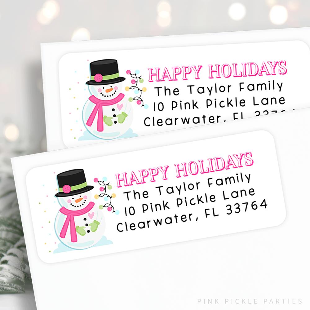 Christmas Address Labels | Personalized Return Address Stickers | Set of 60 | FREE SHIPPING