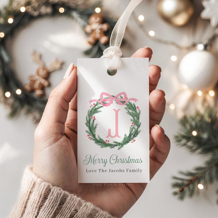 Family Crest Personalized Christmas Gift Tags | Preppy Christmas Tags