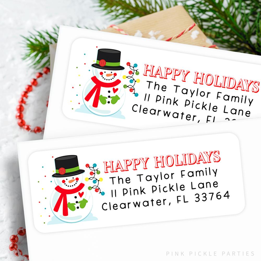 Christmas Address Labels | Personalized Return Address Stickers | Set of 60 | FREE SHIPPING