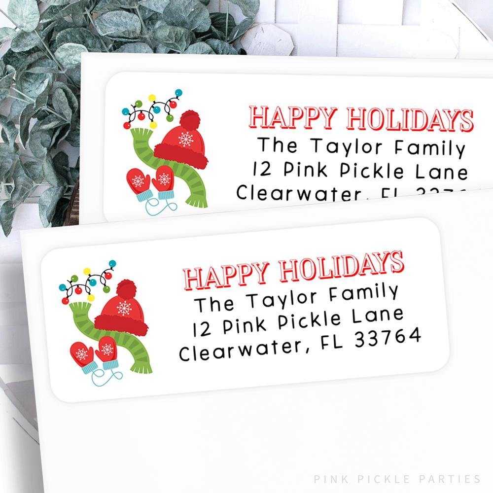 Christmas Address Labels | Personalized Return Address Stickers | Set of 60 | FREE SHIPPING