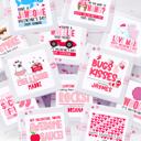  Personalized Valentine's Day Party Stickers with Treat Bags Valentine's Labels  | Set of 24