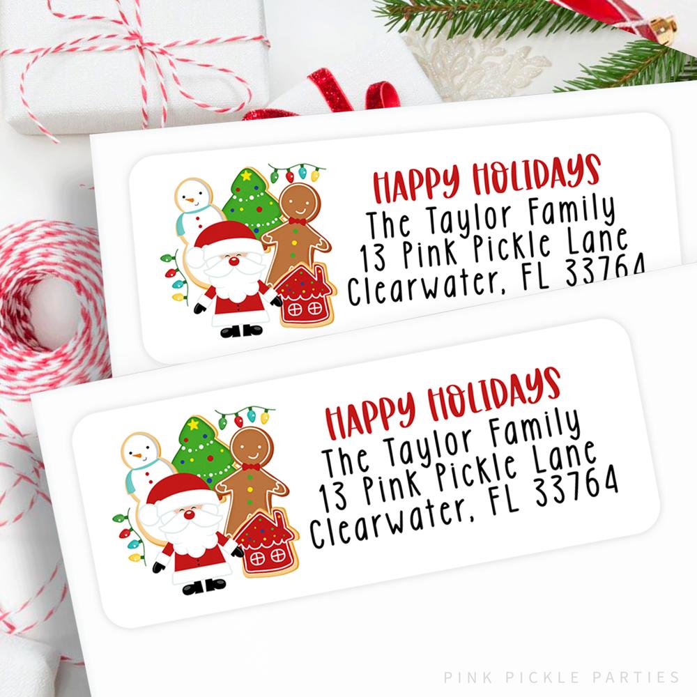 Christmas Address Labels | Personalized Return Address Stickers | Set of 60 | FREE SHIPPING