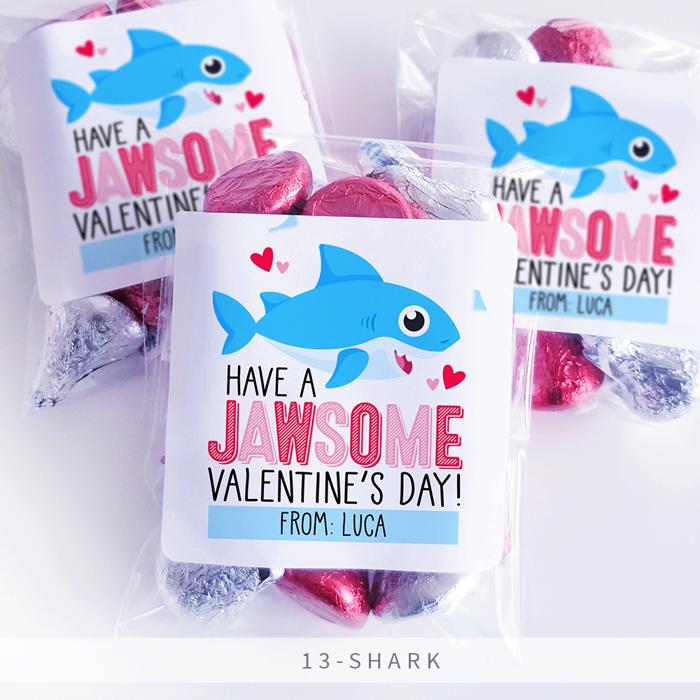 Personalized Valentine's Day Party Stickers with Treat Bags Valentine's Labels  | Set of 24