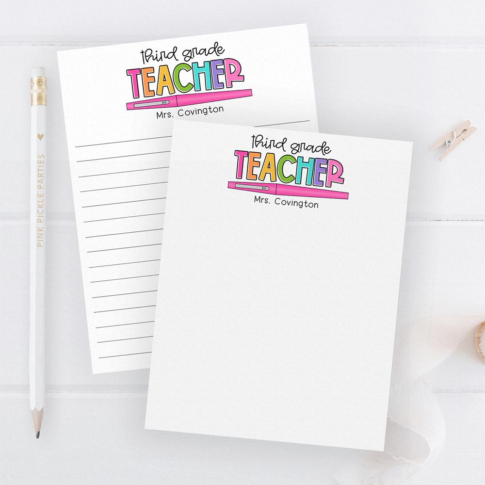 Personalized Teacher Notepad | Flair Pen Notepad | Teacher Gift | FREE SHIPPING