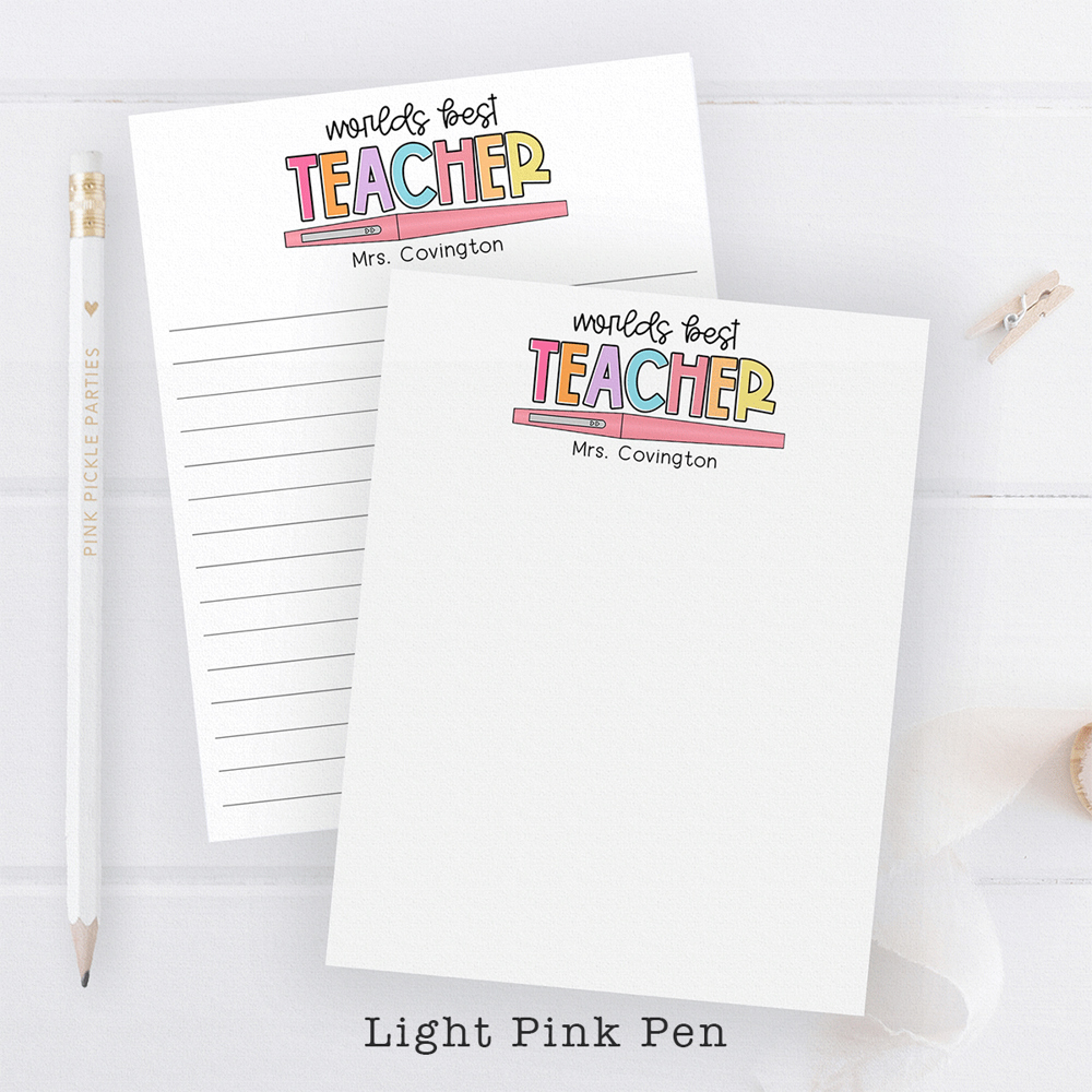 Personalized Teacher Notepad | Flair Pen Notepad | Teacher Gift | FREE SHIPPING