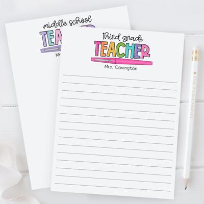 Personalized Teacher Notepad | Flair Pen Notepad | Back to School Teacher Appreciation Gift