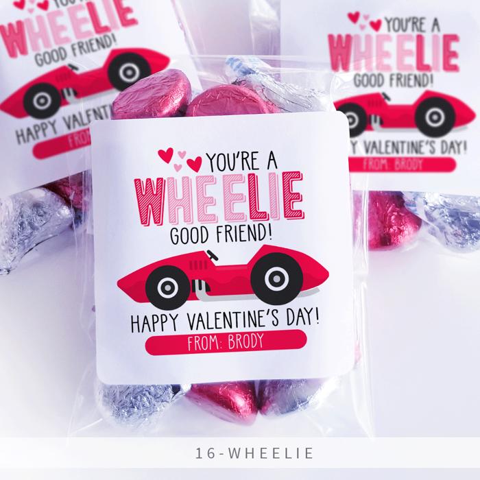 Personalized Valentine's Day Party Stickers with Treat Bags Valentine's Labels  | Set of 24