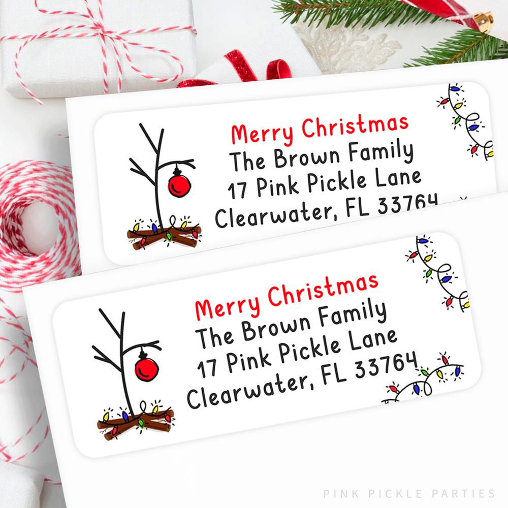 Christmas Address Labels | Personalized Return Address Stickers | Set of 60 | FREE SHIPPING