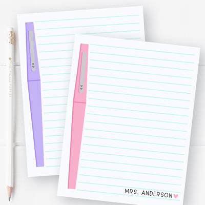Personalized Teacher Notepad | Flair Pen Notepad | Back to School Teacher Appreciation Gift