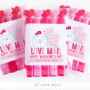  Personalized Valentine's Day Party Stickers with Treat Bags Valentine's Labels  | Set of 24