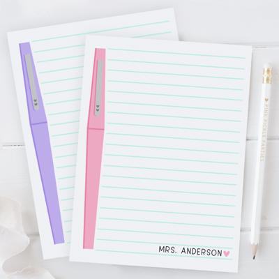 Personalized Teacher Notepad | Flair Pen Notepad | Back to School Teacher Appreciation Gift