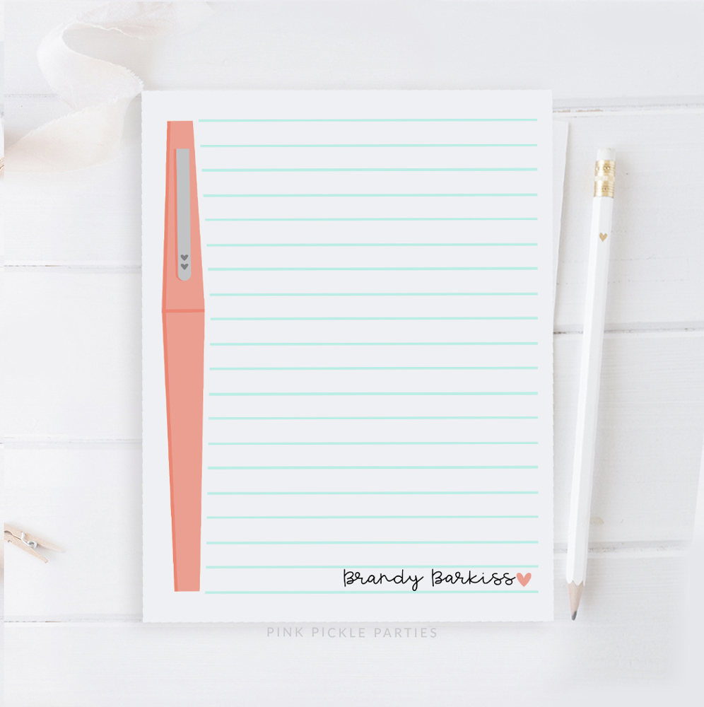 Personalized Teacher Notepad | Flair Pen Notepad | Teacher Gift