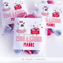  Personalized Valentine's Day Party Stickers with Treat Bags Valentine's Labels  | Set of 24