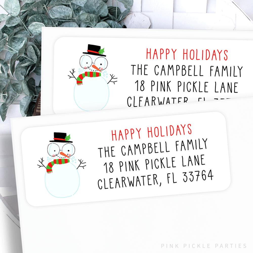 Christmas Address Labels | Personalized Return Address Stickers | Set of 60 | FREE SHIPPING