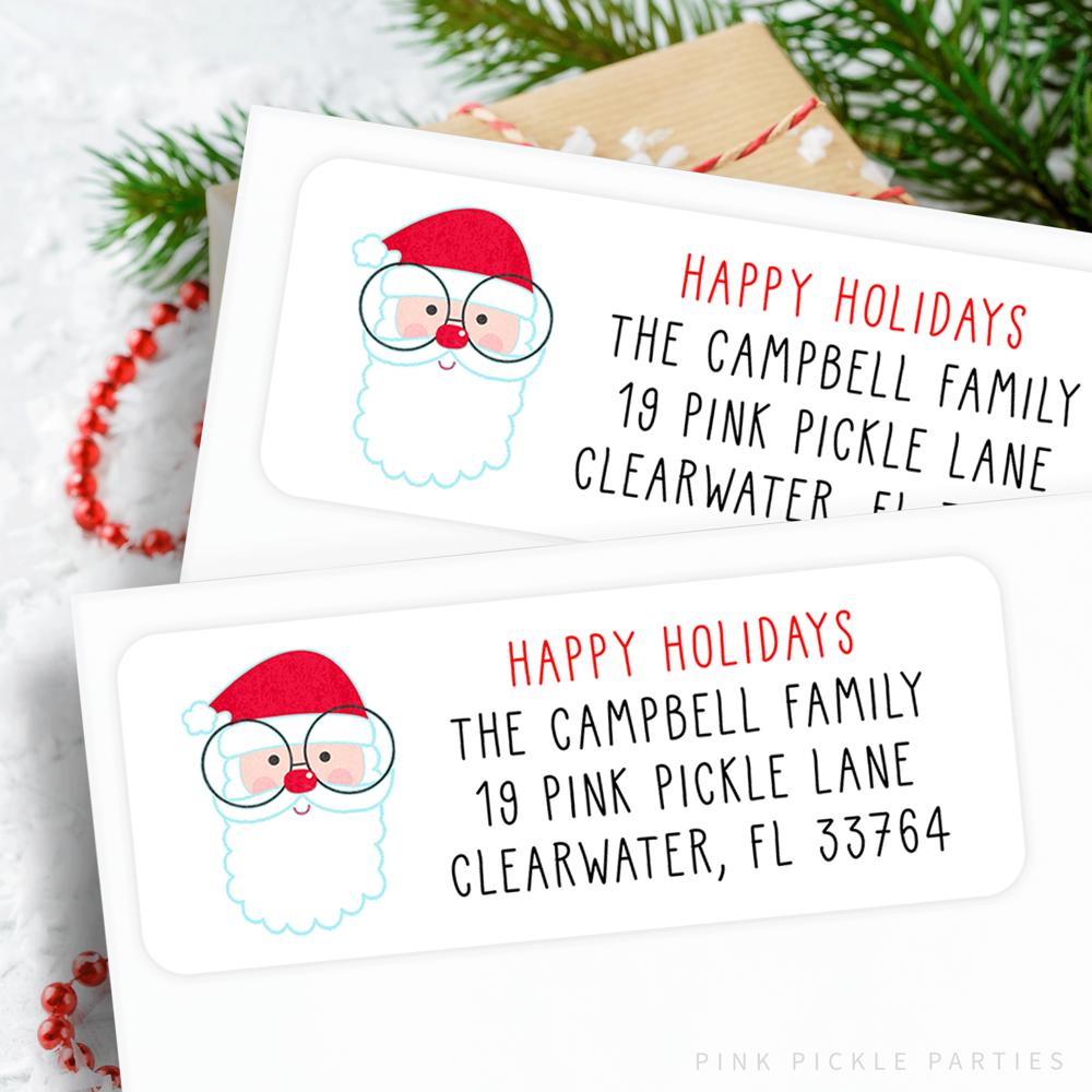 Christmas Address Labels | Personalized Return Address Stickers | Set of 60 | FREE SHIPPING