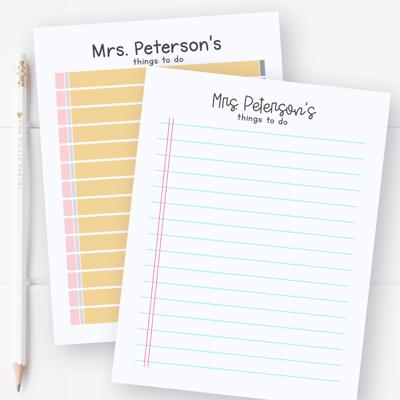 Personalized Teacher Notepad | Pencil & Paper Teacher Notepad | Back to School Teacher Appreciation Gift