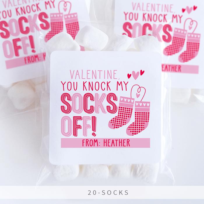 Personalized Valentine's Day Party Stickers with Treat Bags Valentine's Labels  | Set of 24