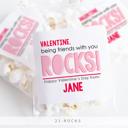  Personalized Valentine's Day Party Stickers with Treat Bags Valentine's Labels  | Set of 24