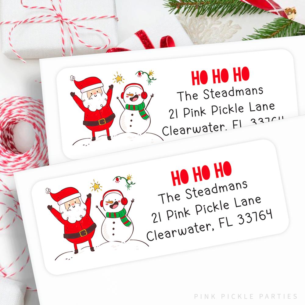 Christmas Address Labels | Personalized Return Address Stickers | Set of 60 | FREE SHIPPING